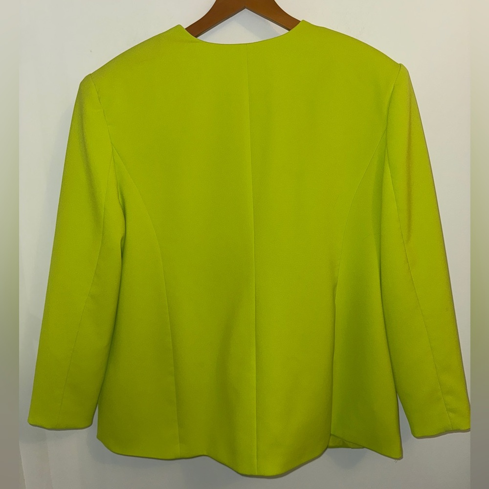 Eloquii Women’s Bright Green Single Breasted One Button Blazer, sz 16 - Picture 5 of 10
